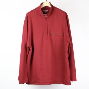 Pendleton Mens Sweatshirt Pullover 1/4 Zip Size XL Red